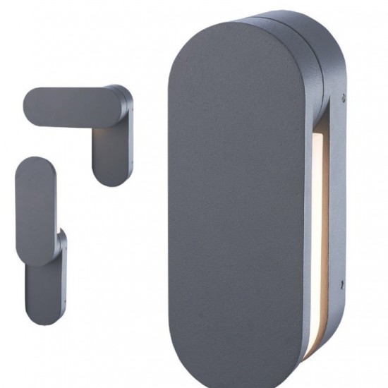 Rieti Απλίκα LED 10W Σε Σκούρο Γκρί Χρώμα-ΑΠΛΙΚΕΣ ΕΞΩΤΕΡΙΚΟΥ ΧΩΡΟΥ-ΦΩΤΙΣΤΙΚΑ ΕΞΩΤΕΡΙΚΟΥ ΧΩΡΟΥ-LED-ΓΚΡΙ-