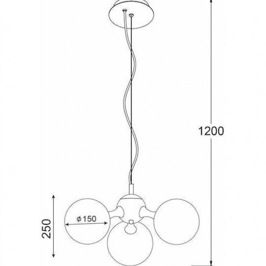 BLOB ΚΡΕΜΑΣΤΟ 3ΦΩΤΟ ΦΩΤΙΣΤΙΚΟ ΓΥΑΛΙ ΜΕΛΙ 45x120cm