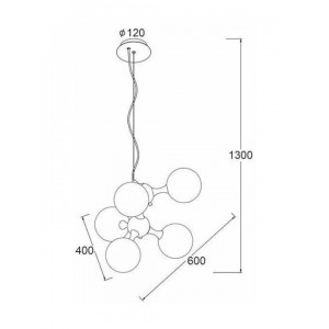BLOB ΚΡΕΜΑΣΤΟ 5ΦΩΤΟ ΦΩΤΙΣΤΙΚΟ ΓΥΑΛΙ ΜΕΛΙ 60x130cm