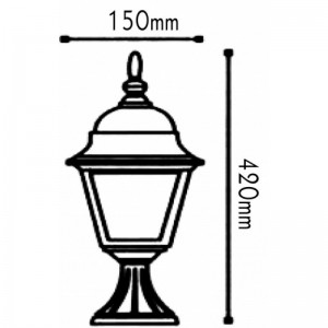 ΦΑΝΑΡΙ ΚΟΛΩΝΑΣ ΠΡΑΣΙΝΟ ΜΑΥΡΟ ΙΡ44 Ε27 60W
