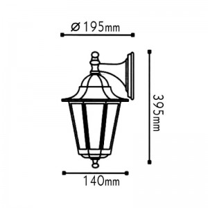 ΦΑΝΑΡΙ ΤΟΙΧΟΥ ΜΑΥΡΟ ΙΡ44 Ε27 60W ΚΑΤΩ