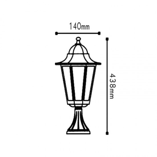 ΦΑΝΑΡΙ ΚΟΛΩΝΑΣ ΠΡΑΣΙΝΟ ΜΑΥΡΟ ΙΡ44 Ε27 60W-ΦΩΤΙΣΤΙΚΑ ΕΞΩΤΕΡΙΚΟΥ ΧΩΡΟΥ-ΦΑΝΑΡΑΚΙΑ-