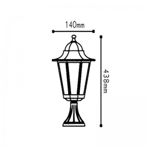 ΦΑΝΑΡΙ ΚΟΛΩΝΑΣ ΜΑΥΡΟ ΙΡ44 Ε27 60W