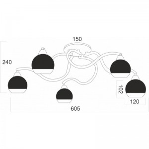 ΦΩΤΙΣΤΙΚΟ ΟΡΟΦΗΣ ΓΥΑΛΙ, ΧΡΩΜΙΟ ΔΙΑΦΑΝΕΣ 5ΧΕ27
