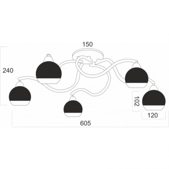 ΦΩΤΙΣΤΙΚΟ ΟΡΟΦΗΣ ΓΥΑΛΙ, ΧΡΩΜΙΟ ΔΙΑΦΑΝΕΣ 5ΧΕ27