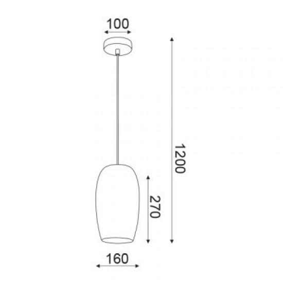 BARLA SLIM ΚΡΕΜΑΣΤΟ ΜΟΝΟΦΩΤΟ ΦΩΤΙΣΤΙΚΟ ΧΑΛΚΙΝΟ ΜΕΤΑΛΛΟ Φ16xΗ120cm