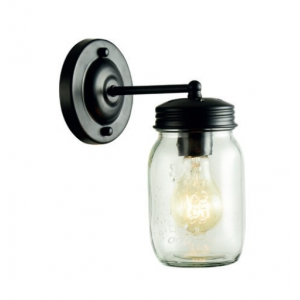 ΕΠΙΤΟΙΧΟ Φ/Σ 1ΧΕ27 ΜΑΥΡΟ ΜΕΤΑΛΛΙΚΟ+ΓΥΑΛΙ Φ10Χ18Χ22CM 