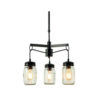 ΚΡΕΜΑΣΤΟ Φ/Σ 3ΧΕ27 ΜΑΥΡΟ ΜΕΤΑΛΛΙΚΟ+ΓΥΑΛΙ Φ45ΧΗ95CM