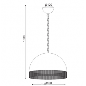 ΚΡΕΜΑΣΤΟ Φ/Σ 1ΧΕ27 ΜΕΤΑΛΛΙΚΟ ΜΑΥΡΟ/ΟΡΕΙΧΑΛΚΟ+ΚΛΩΣΤΗ Φ40ΧΗ100CM