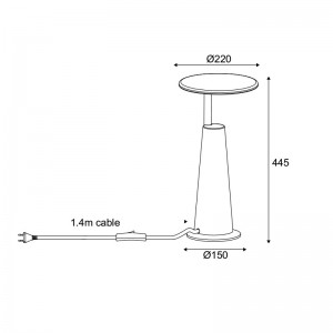 ΕΠΙΤΡΑΠΕΖΙΟ Φ/Σ LED ΓΚΡΙ ΤΣΙΜΕΝΤΟ 