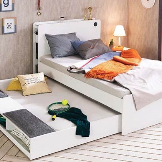 WHITE ΠΑΙΔΙΚΟ ΚΡΕΒΑΤΙ ΗΜΙΔΙΠΛΟ 124x222xH108cm