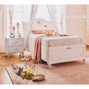ROMANTIC ΠΑΙΔΙΚΟ ΚΡΕΒΑΤΙ ΜΟΝΟ ΜΕ ΑΠΟΘΗΚΕΥΤΙΚΟ ΧΩΡΟ 118x210xΗ111cm