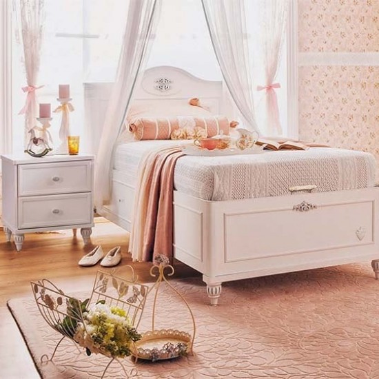 ROMANTIC ΠΑΙΔΙΚΟ ΚΡΕΒΑΤΙ ΜΟΝΟ ΜΕ ΑΠΟΘΗΚΕΥΤΙΚΟ ΧΩΡΟ 118x210xΗ111cm