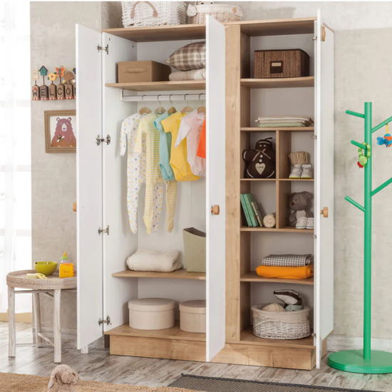 NATURA ΒΡΕΦΙΚΗ ΝΤΟΥΛΑΠΑ 3ΦΥΛΛΗ 136x56xH196 cm