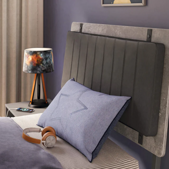 ΠΑΙΔΙΚΟ ΚΡΕΒΑΤΙ ΗΜΙΔΙΠΛΟ SPACE GRAY 214x136xH118cm