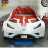 CHAMPION RACER ΠΑΙΔΙΚΟ ΚΡΕΒΑΤΙ ΑΥΤΟΚΙΝΗΤΟ ΛΕΥΚΟ ΜΕ ΚΡΥΦΟ ΦΩΤΙΣΜΟ 127x220xH80 cm