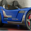 CHAMPION RACER ΠΑΙΔΙΚΟ ΚΡΕΒΑΤΙ ΑΥΤΟΚΙΝΗΤΟ ΜΠΛΕ ΜΕ ΚΡΥΦΟ ΦΩΤΙΣΜΟ 127x220xH80 cm
