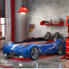 CHAMPION RACER ΠΑΙΔΙΚΟ ΚΡΕΒΑΤΙ ΑΥΤΟΚΙΝΗΤΟ ΜΠΛΕ ΜΕ ΚΡΥΦΟ ΦΩΤΙΣΜΟ 127x220xH80 cm