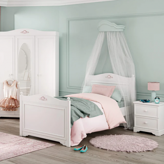 RUSTIC WHITE ΠΑΙΔΙΚΟ ΚΡΕΒΑΤΙ ΜΟΝΟ 106x209xH108 cm