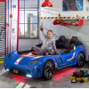 CHAMPION RACER ΠΑΙΔΙΚΟ ΚΡΕΒΑΤΙ ΑΥΤΟΚΙΝΗΤΟ ΜΠΛΕ ΜΕ ΚΡΥΦΟ ΦΩΤΙΣΜΟ 127x220xH80 cm