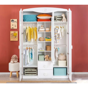 SL COTTON ΠΑΙΔΙΚΗ ΝΤΟΥΛΑΠΑ 3ΦΥΛΛΗ ΜΕ ΣΥΡΤΑΡΙΑ 133x54xH133cm