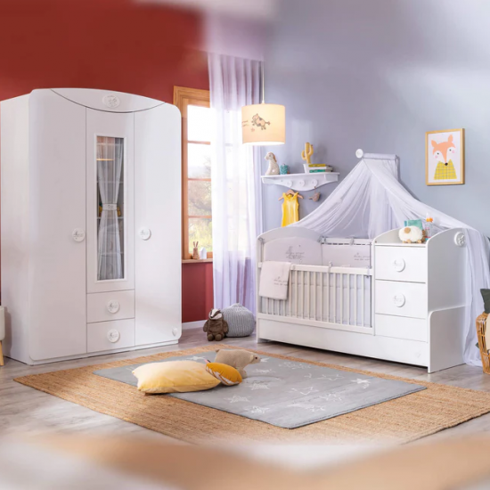 SL COTTON ΠΑΙΔΙΚΗ ΝΤΟΥΛΑΠΑ 3ΦΥΛΛΗ ΜΕ ΣΥΡΤΑΡΙΑ 133x54xH133cm