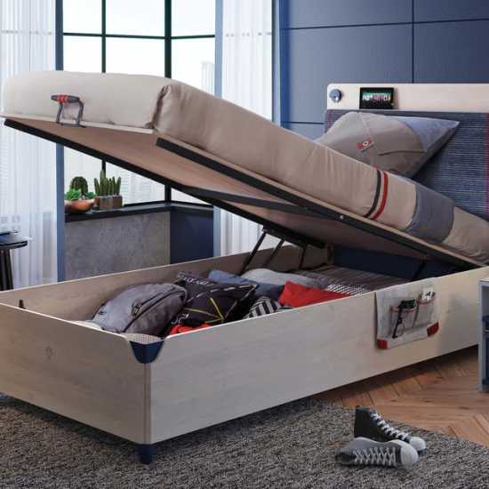 TRIO ΠΑΙΔΙΚΟ ΚΡΕΒΑΤΙ MONO ΜΕ ΑΠΟΘΗΚΕΥΤΙΚΟ ΧΩΡΟ 210x108xY119cm