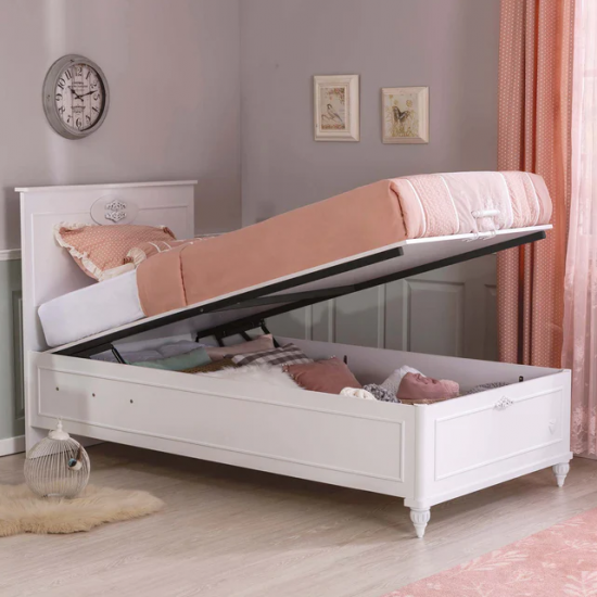 ROMANTICA ΠΑΙΔΙΚΟ ΚΡΕΒΑΤΟ ΗΜΙΔΙΠΛΟ ΜΕ ΑΠΟΘΗΚΕΥΤΙΚΟ ΧΩΡΟ 127x211x117cm