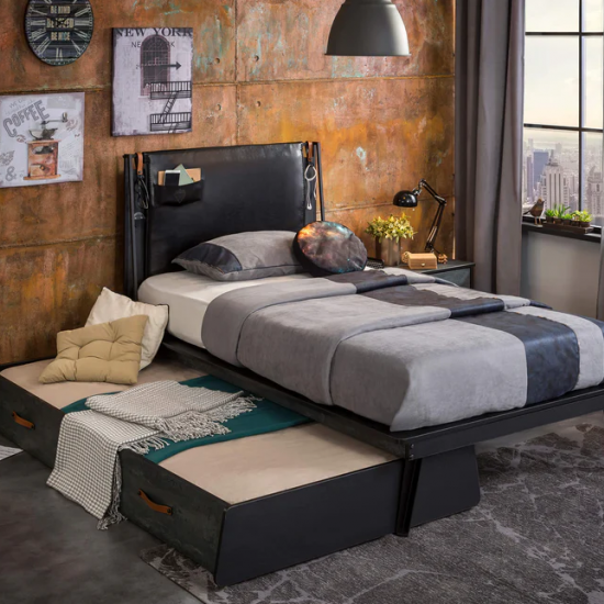 DARK METAL ΠΑΙΔΙΚΟ ΚΡΕΒΑΤΙ ΜΟΝΟ 109x110x203 cm