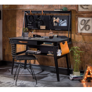 DARK METAL ΠΑΙΔΙΚΟ ΓΡΑΦΕΙΟ ΜΕ ΠΛΑΤΗ ΚΑΙ ΘΥΡΑ USB 114x62x146cm