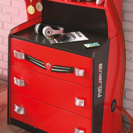 CHAMPION RACER ΠΑΙΔΙΚΗ ΣΥΡΤΑΡΙΕΡΑ ME 4 ΣΥΡΤΑΡΙΑ ΚΑΙ ΡΑΦΙΑ 71x42xH143cm