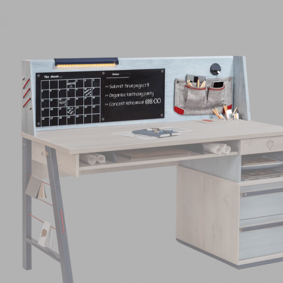 TRIO ΠΑΙΔΙΚΟ ΓΡΑΦΕΙΟ ΜΕ ΠΛΑΤΗ ΚΑΙ ΣΥΡΤΑΡΙΕΡΑ 141x64xH116 cm