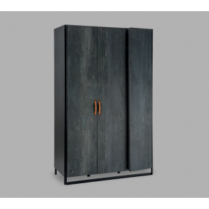 DARK METAL ΠΑΙΔΙΚΗ ΝΤΟΥΛΑΠΑ 3ΦΥΛΛΗ 132x62xH210cm