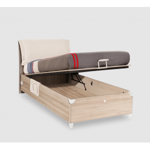 DUO ΠΑΙΔΙΚΟ ΚΡΕΒΑΤΙ ΜΟΝΟ ΜΕ ΑΠΟΘΗΚΕΥΤΙΚΟ ΧΩΡΟ ΚΑΙ ΜΑΞΙΛΑΡΑ 109x215xH107cm