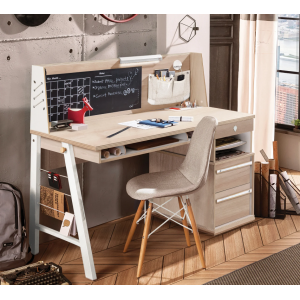 DUO ΠΑΙΔΙΚΟ ΓΡΑΦΕΙΟ ΜΕ ΑΠΟΘΗΚΕΥΤΙΚΟΥΣ ΧΩΡΟΥΣ ΚΑΙ ΠΛΑΤΗ 141x64xH116 cm