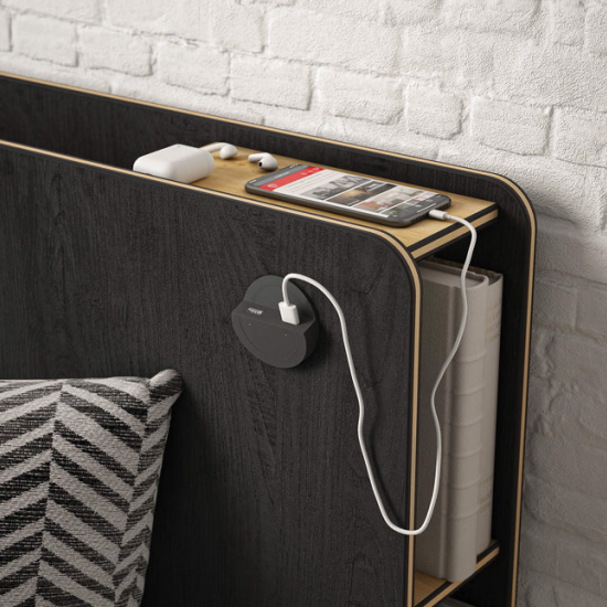 BLACK ΠΑΙΔΙΚΟ ΚΡΕΒΑΤΙ ΗΜΙΔΙΠΛΟ ΜΕ AΠΟΘΗΚΕΥΤΙΚΟ ΧΩΡΟ 223x124xH108cm