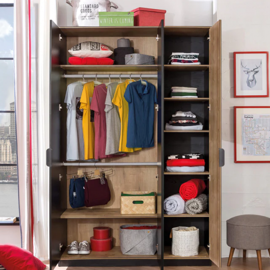 BLACK ΠΑΙΔΙΚΗ ΝΤΟΥΛΑΠΑ 3ΦΥΛΛΗ 135x53xH210 cm