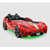 CHAMPION RACER ΠΑΙΔΙΚΟ ΚΡΕΒΑΤΙ ΑΥΤΟΚΙΝΗΤΟ ΚΟΚΚΙΝΟ ΜΕ ΚΡΥΦΟ ΦΩΤΙΣΜΟ 127x220xH80 cm