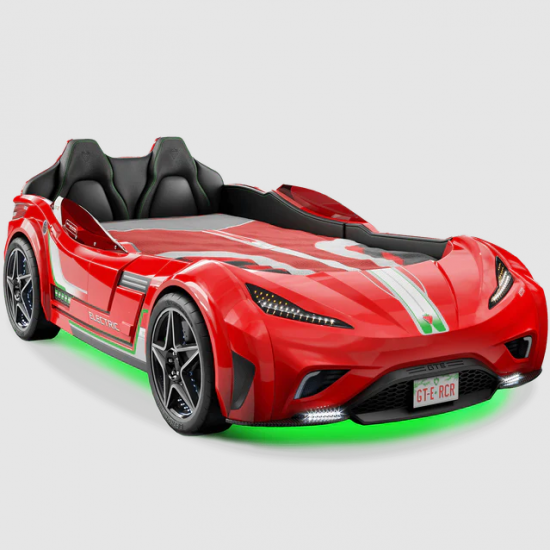 CHAMPION RACER ΠΑΙΔΙΚΟ ΚΡΕΒΑΤΙ ΑΥΤΟΚΙΝΗΤΟ ΚΟΚΚΙΝΟ ΜΕ ΚΡΥΦΟ ΦΩΤΙΣΜΟ 127x220xH80 cm