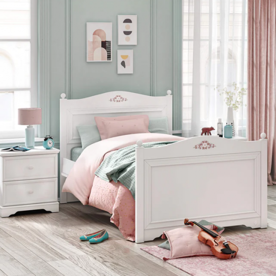 RUSTIC WHITE ΠΑΙΔΙΚΟ ΚΡΕΒΑΤΙ ΜΟΝΟ 106x209xH108 cm