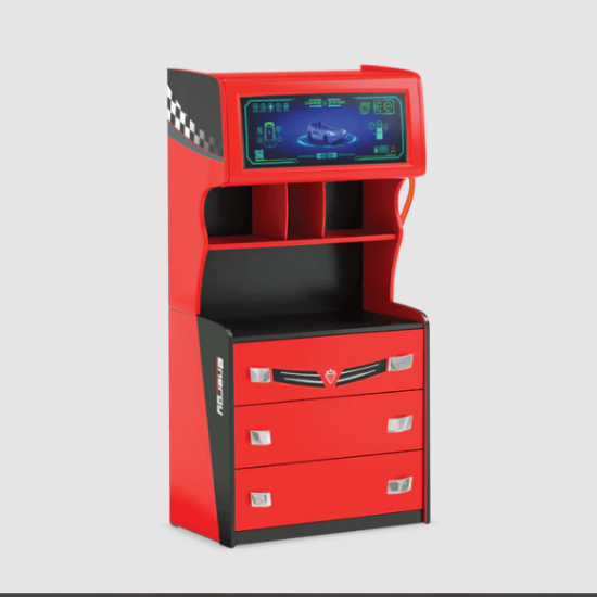 CHAMPION RACER ΠΑΙΔΙΚΗ ΣΥΡΤΑΡΙΕΡΑ ME 4 ΣΥΡΤΑΡΙΑ ΚΑΙ ΡΑΦΙΑ 71x42xH143cm