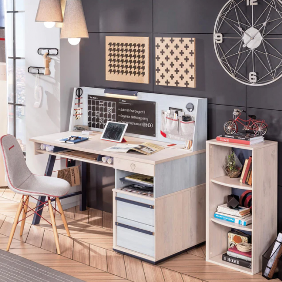 TRIO ΠΑΙΔΙΚΟ ΓΡΑΦΕΙΟ ΜΕ ΠΛΑΤΗ ΚΑΙ ΣΥΡΤΑΡΙΕΡΑ 141x64xH116 cm