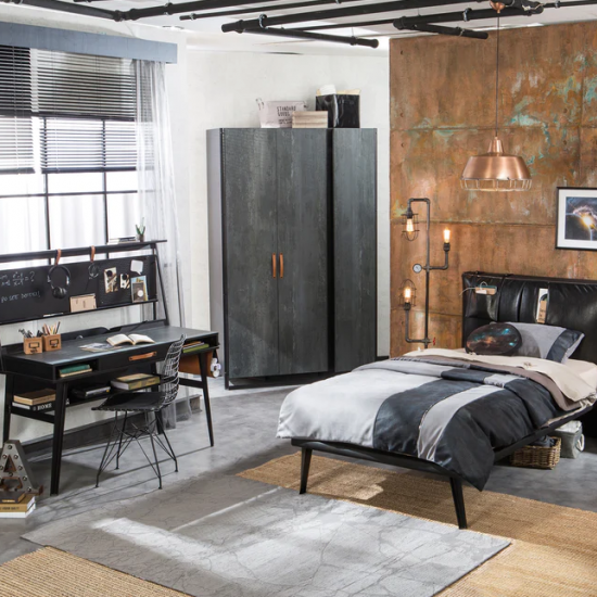 DARK METAL ΠΑΙΔΙΚΟ ΚΡΕΒΑΤΙ ΗΜΙΔΙΠΛΟ 135x220xH105cm