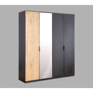 BLACK ΠΑΙΔΙΚΗ ΝΤΟΥΛΑΠΑ 4ΦΥΛΛΗ 182x53xH210 cm