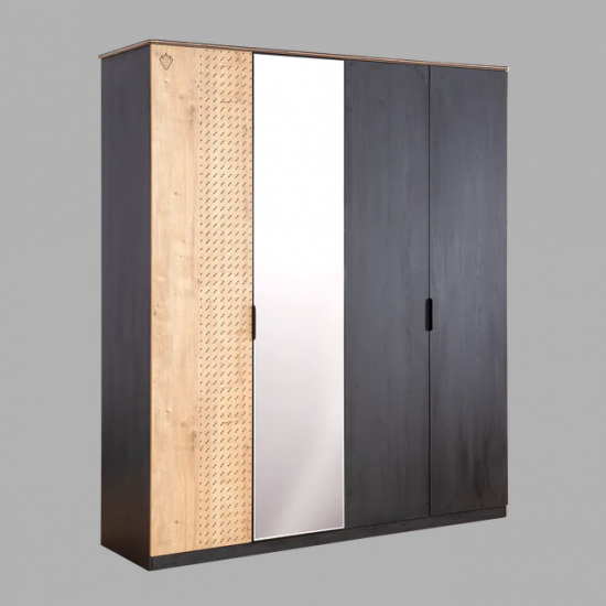 BLACK ΠΑΙΔΙΚΗ ΝΤΟΥΛΑΠΑ 4ΦΥΛΛΗ 182x53xH210 cm