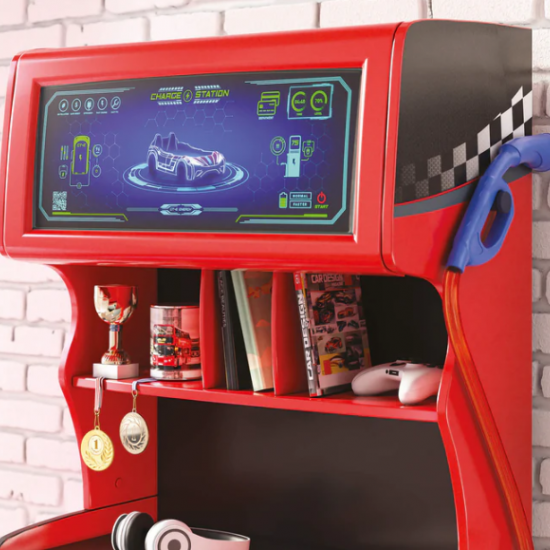 CHAMPION RACER ΠΑΙΔΙΚΗ ΣΥΡΤΑΡΙΕΡΑ ME 4 ΣΥΡΤΑΡΙΑ ΚΑΙ ΡΑΦΙΑ 71x42xH143cm