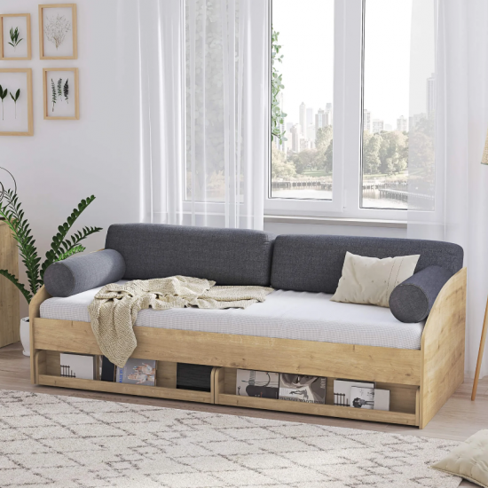 MOCHA ΚΑΝΑΠΕΣ ΚΡΕΒΑΤΙ ΜΟΝΟΣ 204x93.5xH61.5 cm