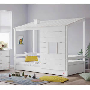 MONTES WHITE ΠΑΙΔΙΚΟ ΚΡΕΒΑΤΙ ΜΕ ΟΡΟΦΗ ΚΑΙ ΠΛΑΤΗ 102x216xH166cm