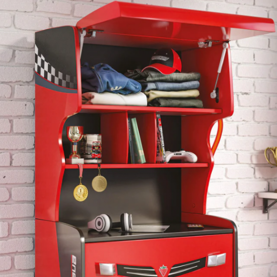 CHAMPION RACER ΠΑΙΔΙΚΗ ΣΥΡΤΑΡΙΕΡΑ ME 4 ΣΥΡΤΑΡΙΑ ΚΑΙ ΡΑΦΙΑ 71x42xH143cm