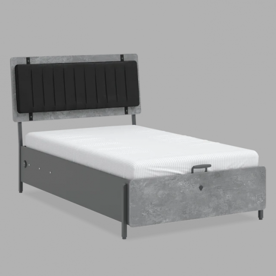 SPACE GRAY ΠΑΙΔΙΚΟ ΚΡΕΒΑΤΙ ΗΜΙΔΙΠΛΟ ΜΕ ΑΠΟΘΗΚΕΥΤΙΚΟ ΧΩΡΟ 136x217xH117cm